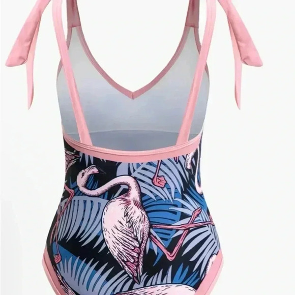 Flamingo One Piece Swimsuit Size M Mica - Picture 2 of 5